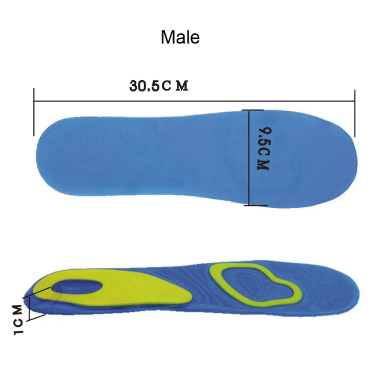 1 Pair Shock Absorption Silicone Gel Insole Arch Orthotic Pad,Size: Male 42-48