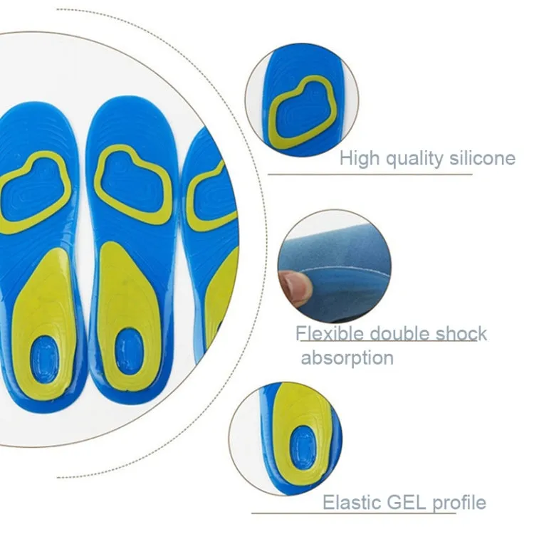 1 Pair Shock Absorption Silicone Gel Insole Arch Orthotic Pad,Size: Male 42-48