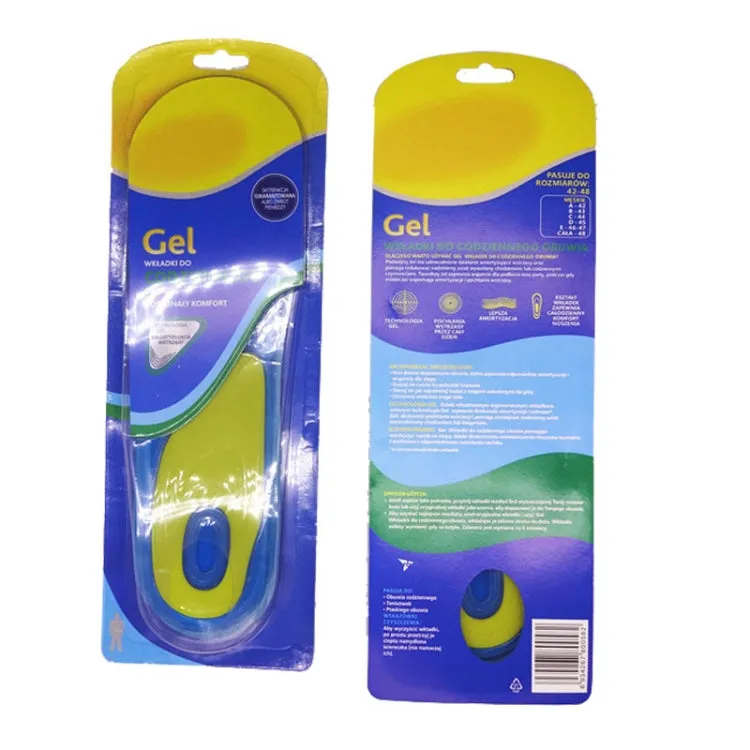 1 Pair Shock Absorption Silicone Gel Insole Arch Orthotic Pad,Size: Male 42-48