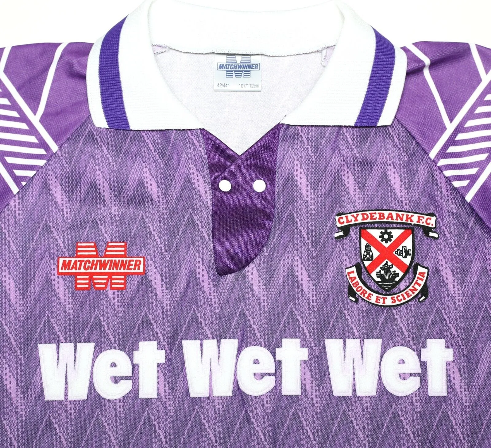 1993/95 CLYDEBANK Vintage Matchwinner WET WET WET Away Football Shirt (L) MINT BNWOT