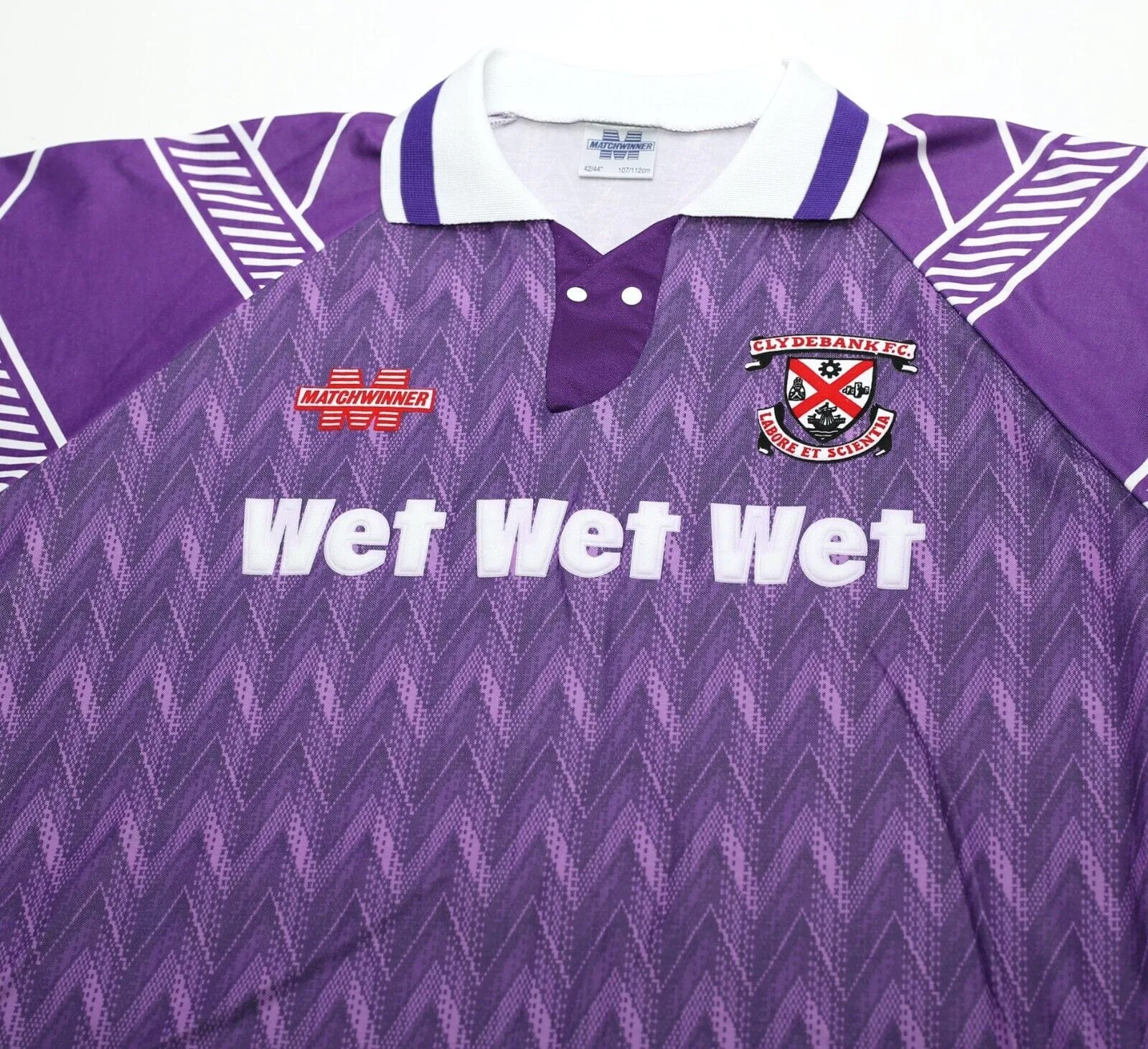 1993/95 CLYDEBANK Vintage Matchwinner WET WET WET Away Football Shirt (L) MINT BNWOT