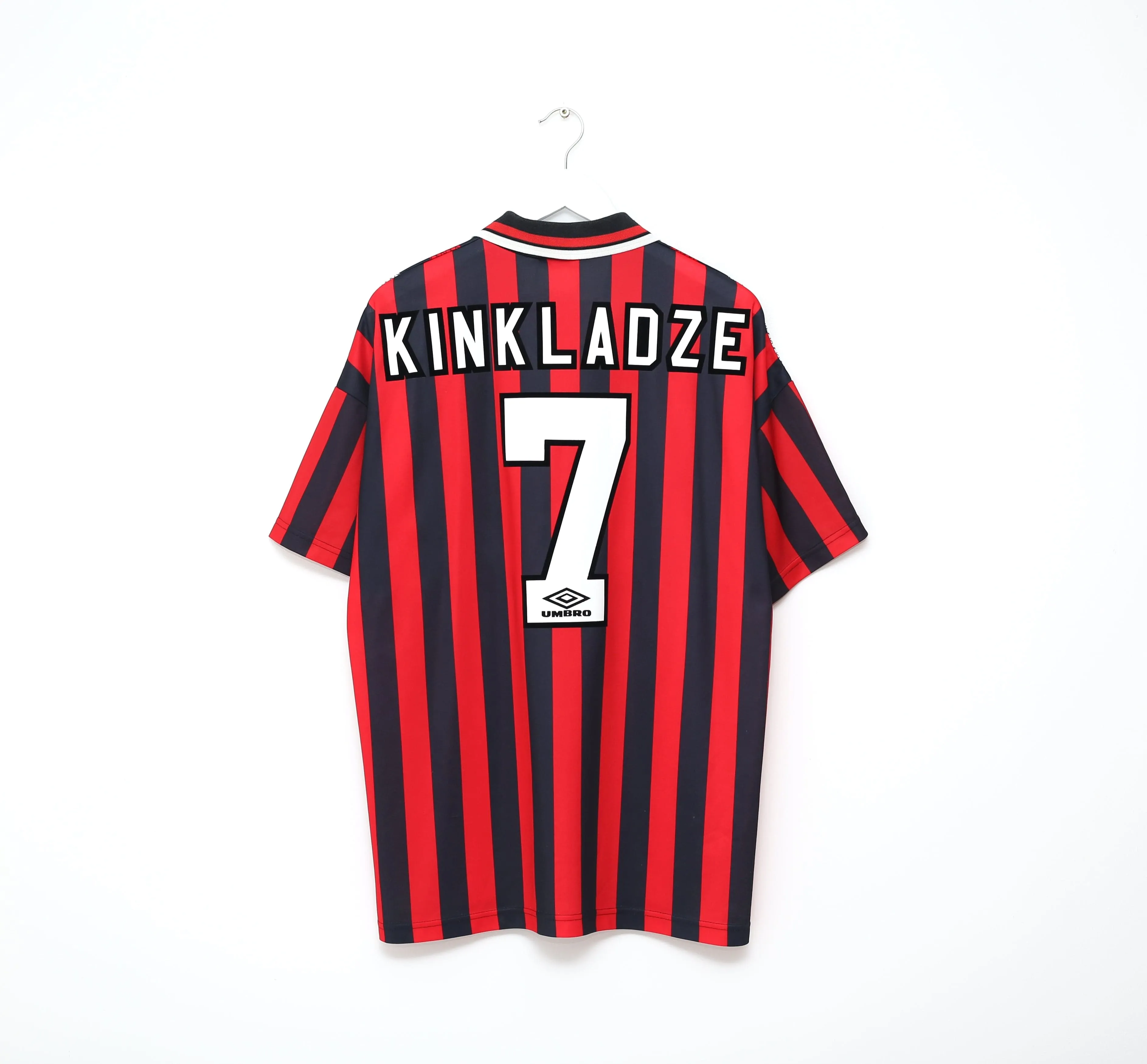 1994/96 KINKLADZE #7 Manchester City Vintage Umbro Away Football Shirt (XL)