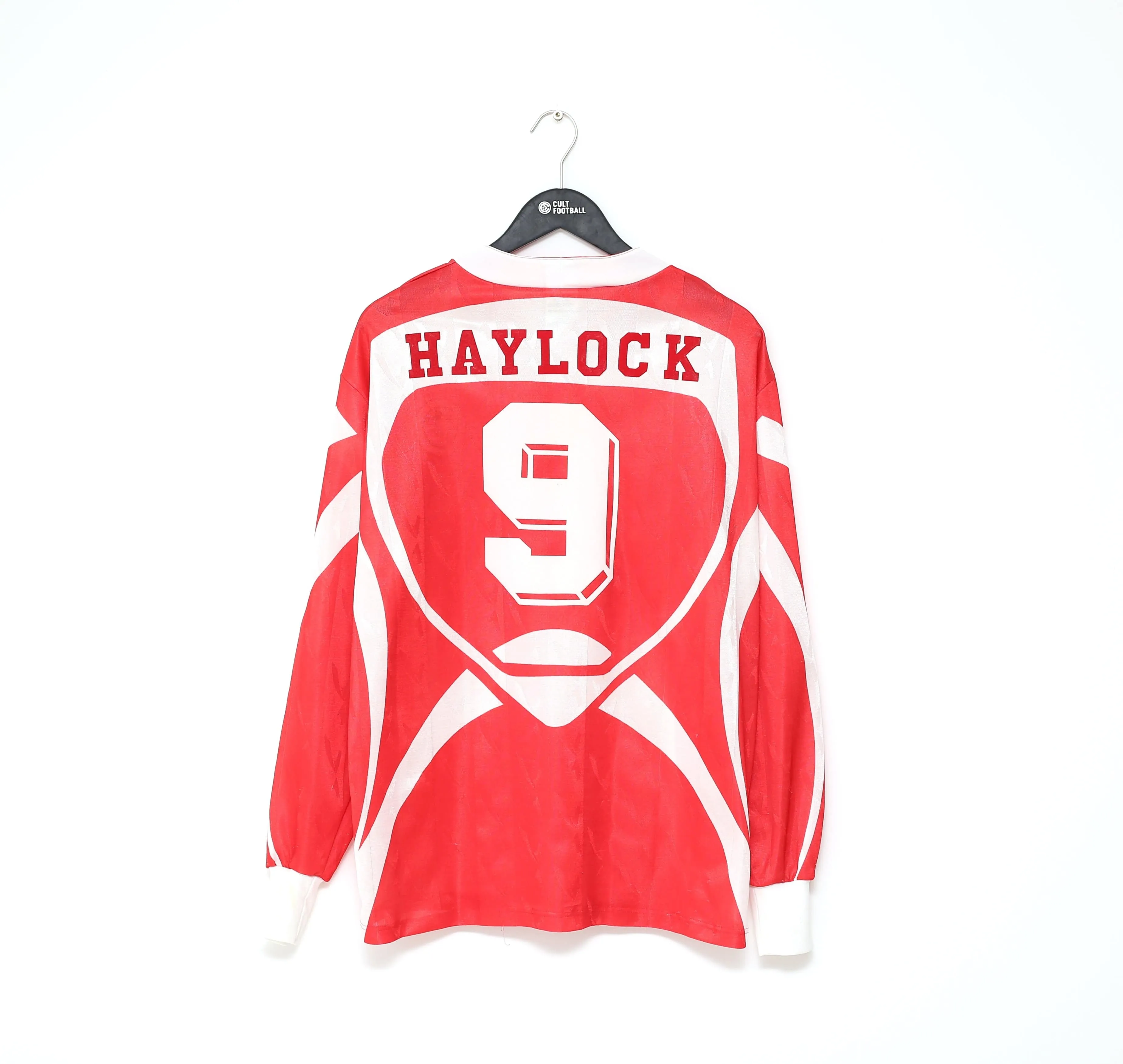 1997/98 HAYLOCK #9 Portadown Vintage PUMA LS Home Football Shirt (XL) Match Worn