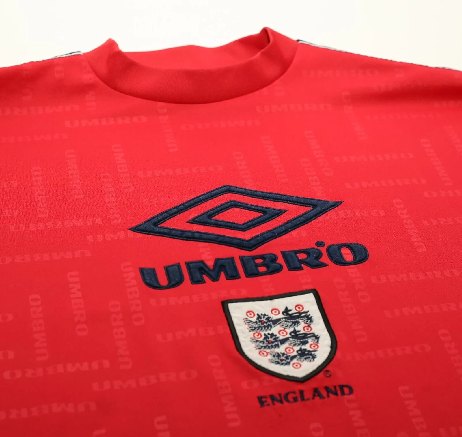 1997/99 ENGLAND Vintage Umbro Football Training Leisure Shirt (XL)