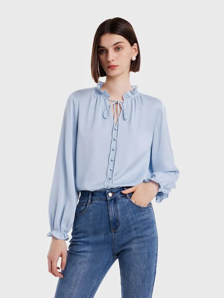 22 Momme Silk Ruffle Blouse