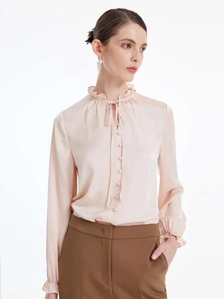 22 Momme Silk Ruffle Blouse