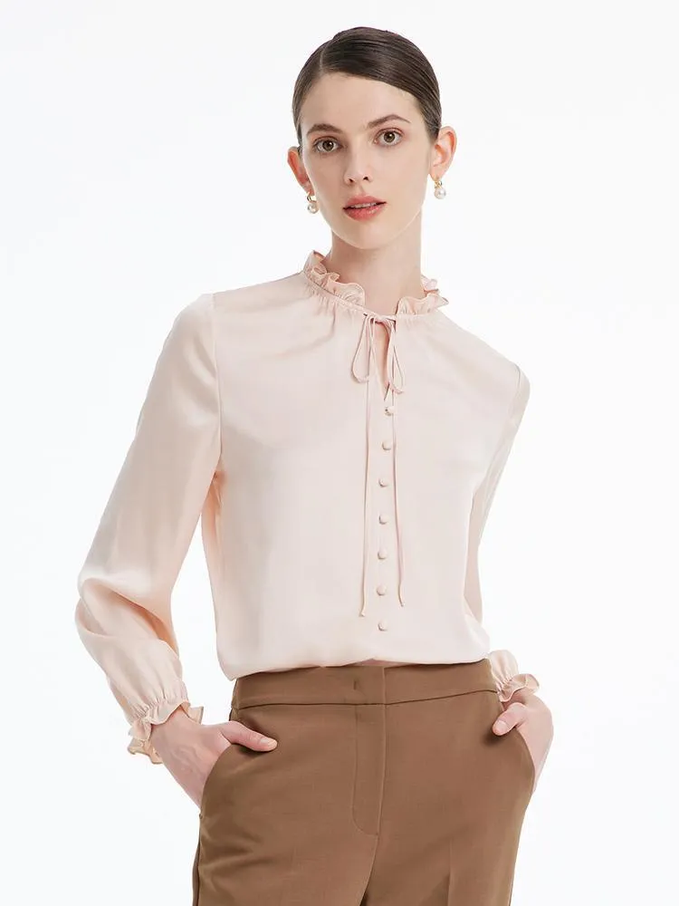 22 Momme Silk Ruffle Blouse