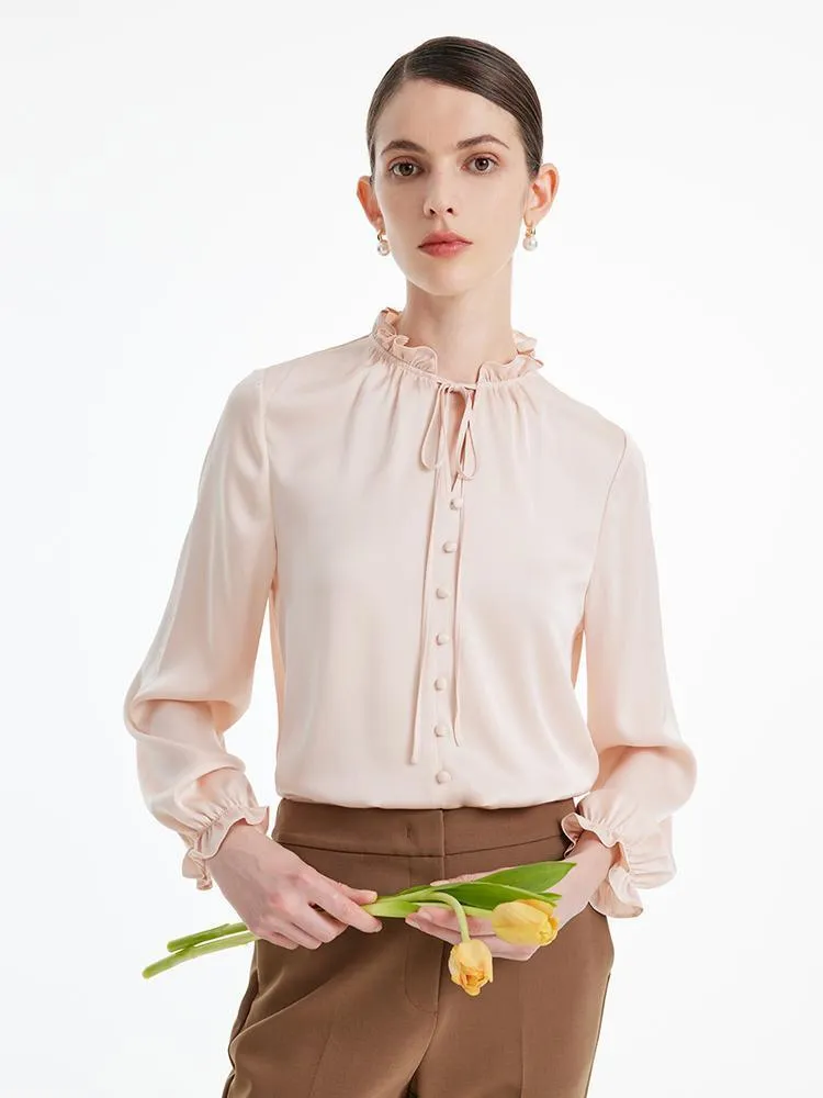 22 Momme Silk Ruffle Blouse