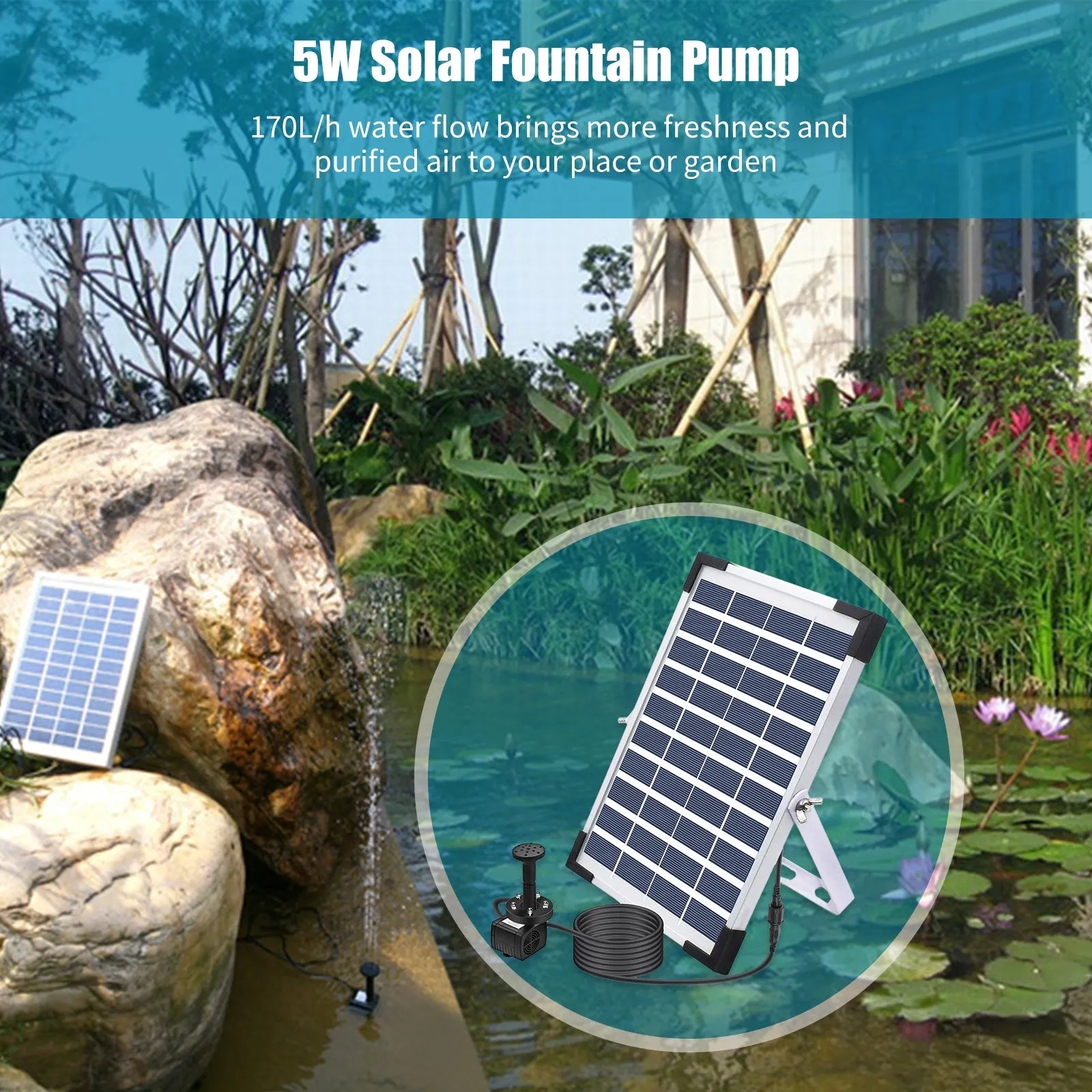 5W Solar Fountain Pump