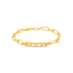 916 Gold Dazzling Roman Digits Bracelet