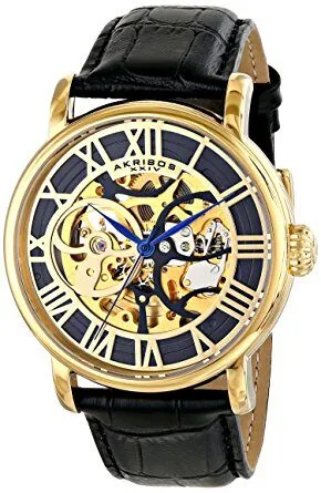 Akribos Xxiv Automatic Skeleton Dial Men's Watch AK540YGB