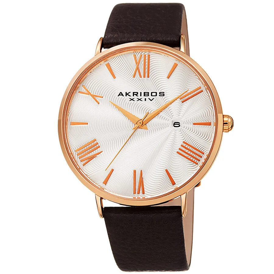 Akribos Xxiv Waves White Dial Men's Watch AK1041RGBR