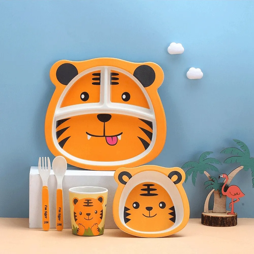 Animals Face 5Pcs Tableware Set .