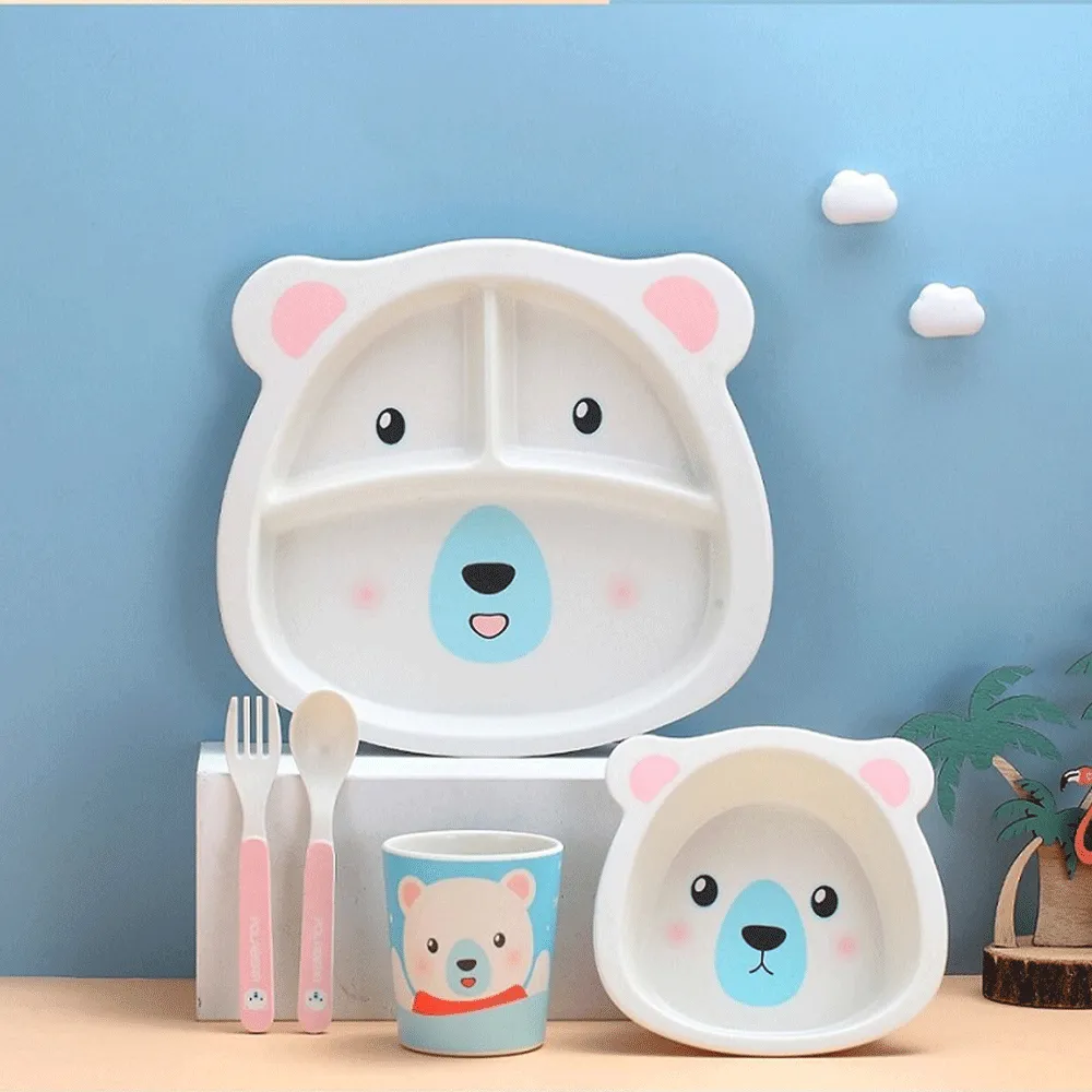 Animals Face 5Pcs Tableware Set .