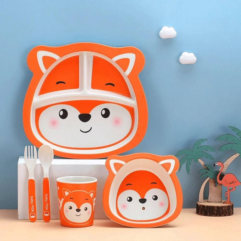 Animals Face 5Pcs Tableware Set .