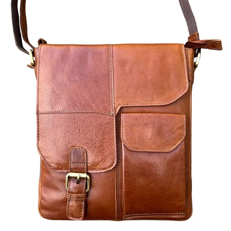 Ashwood Leather Messenger Bag Honey