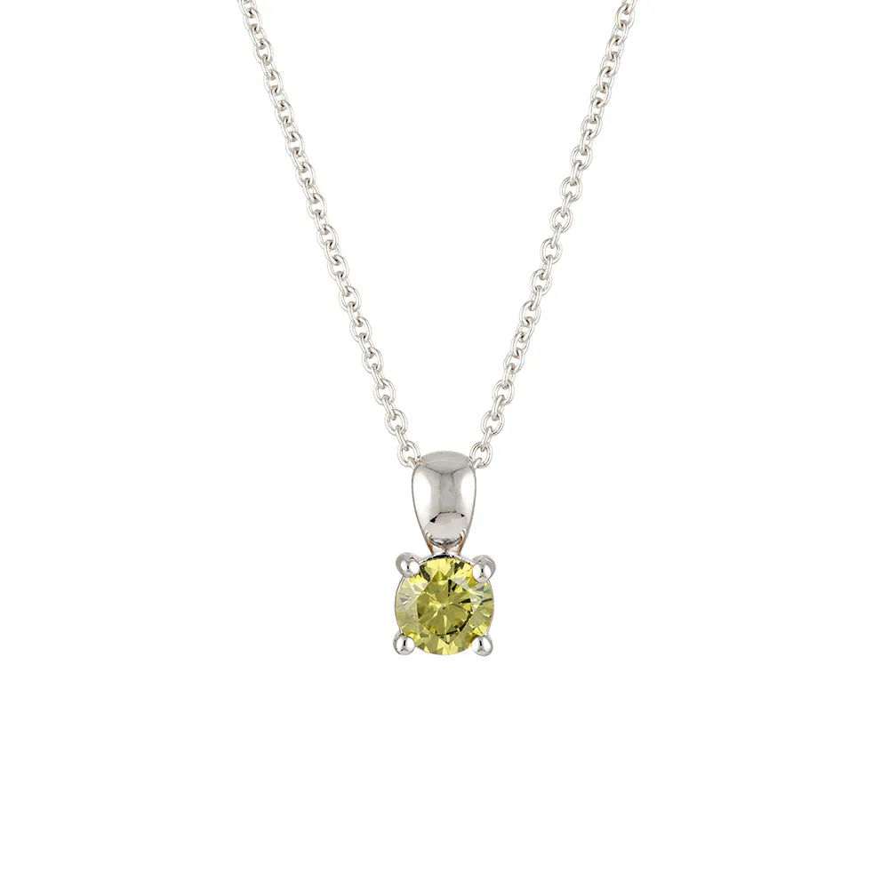 August Birthstone Necklace - Sterling Silver