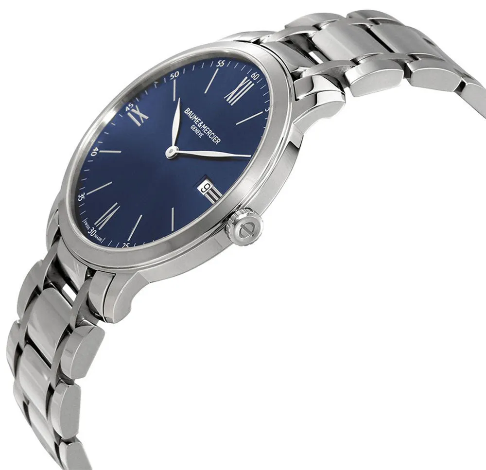 Baume & Mercier Classima Stainless Steel Blue Dial Date Quartz Mens Watch M0A10382