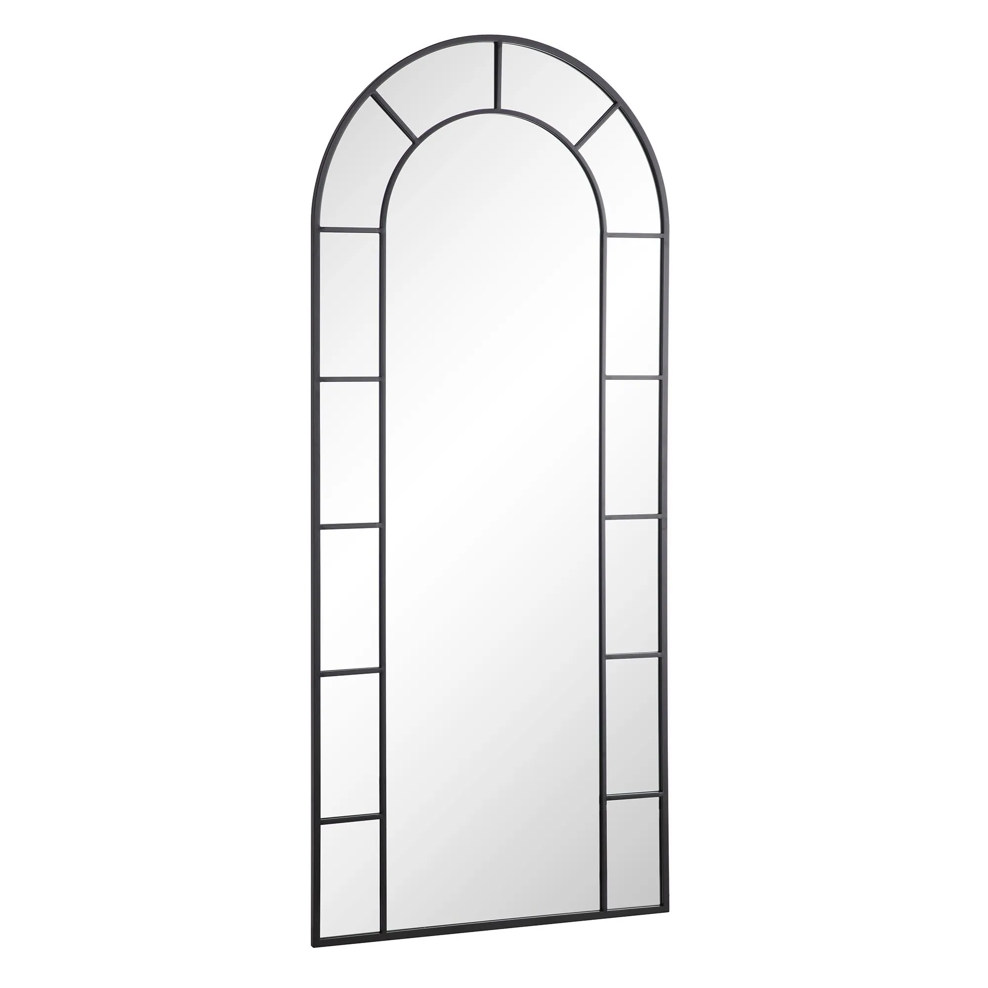 Beaumont Arched Full Lenth Metal Frame Mirror 178 x 76 cm, Black