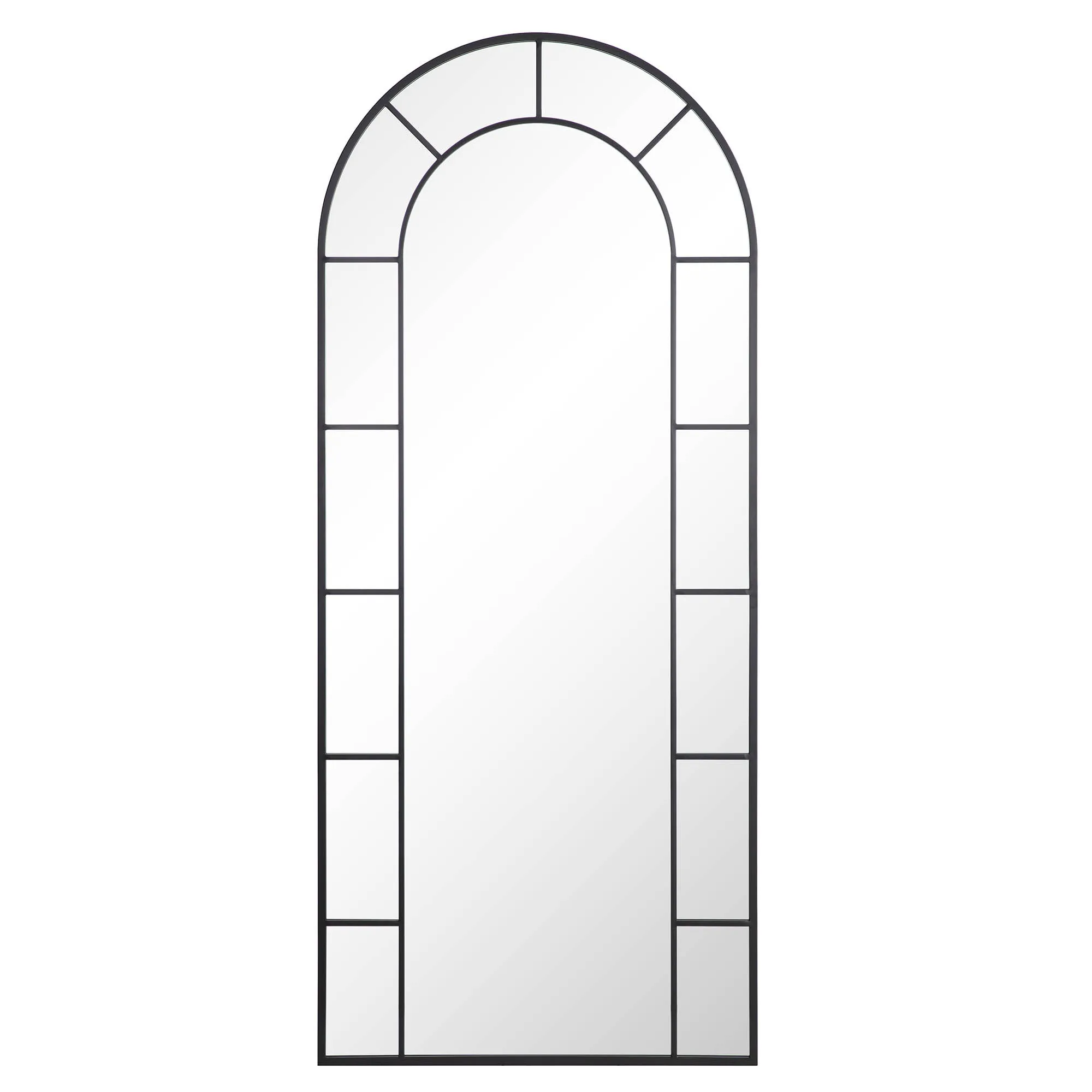 Beaumont Arched Full Lenth Metal Frame Mirror 178 x 76 cm, Black