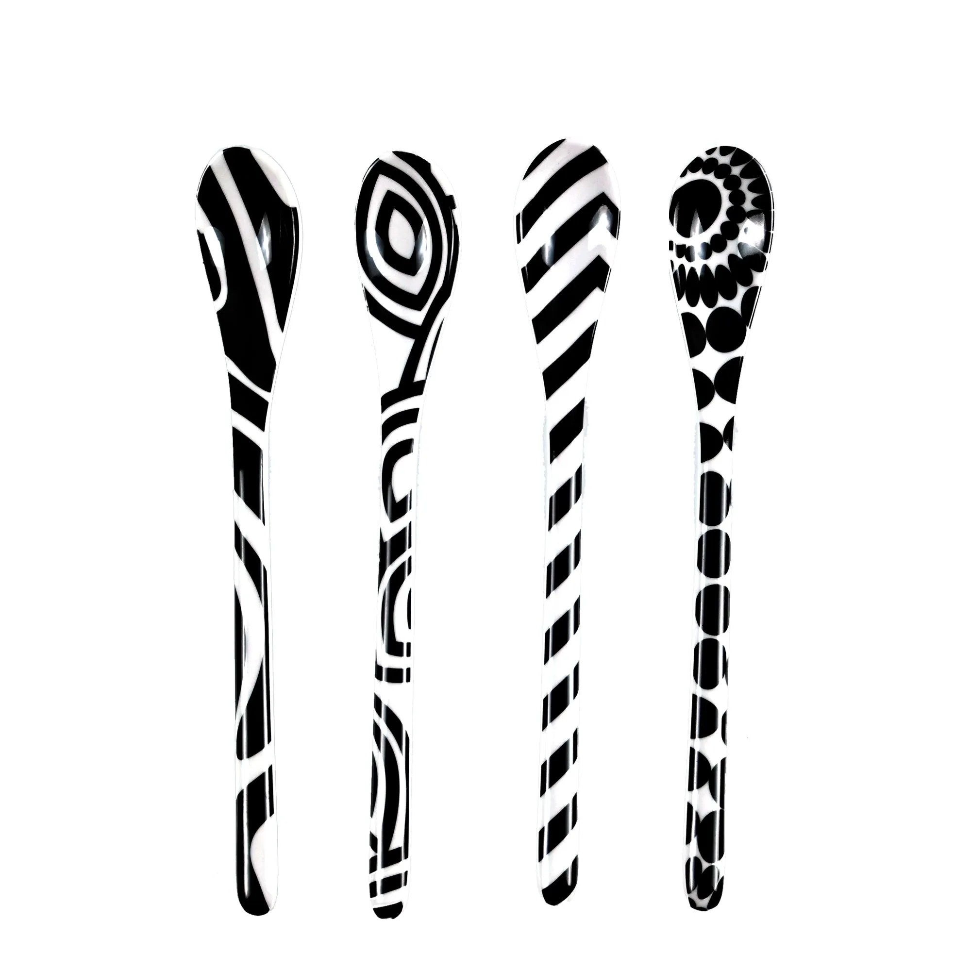 Black & White Dessert Spoon Set