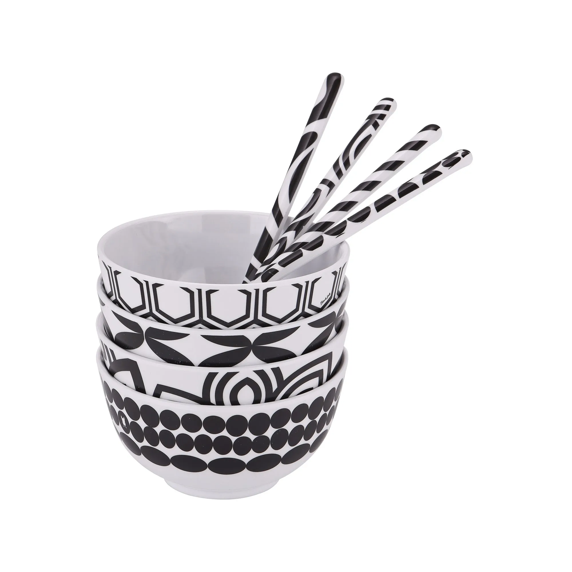 Black & White Dessert Spoon Set