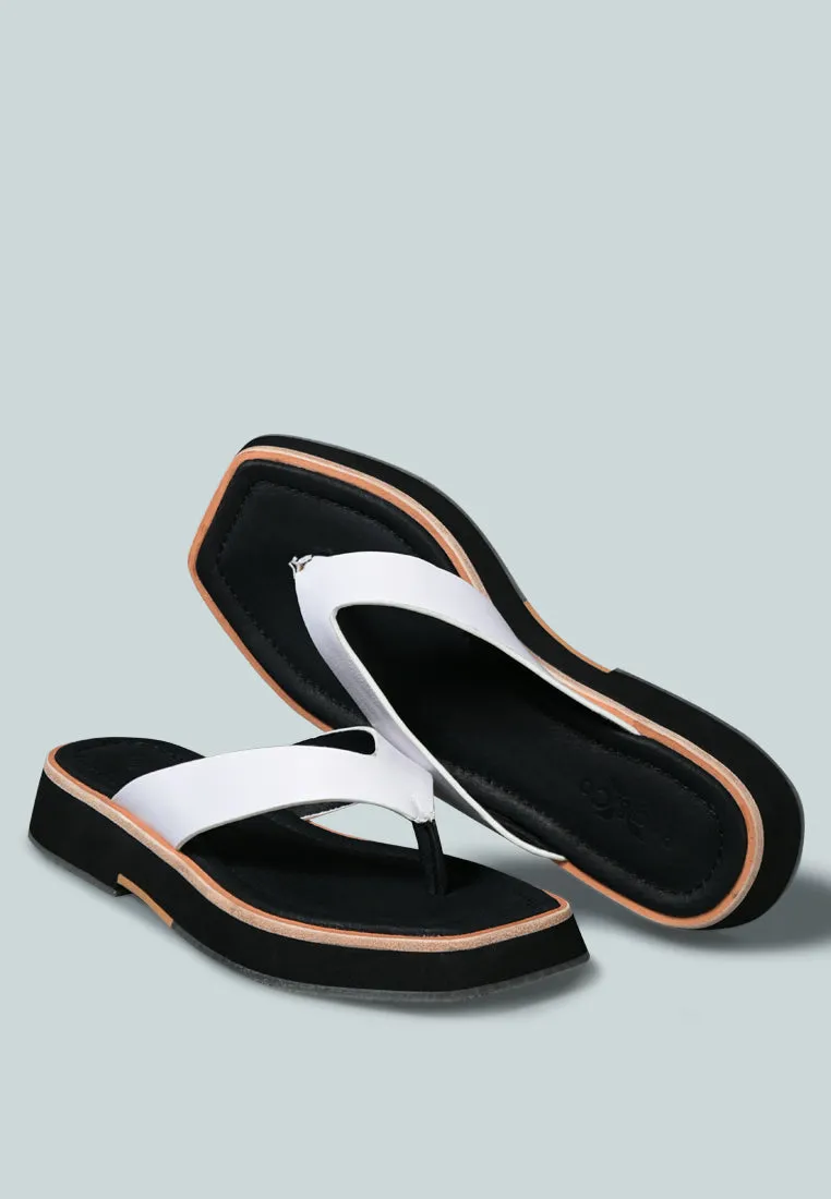 BLUNT Flat Thong Sandal in White