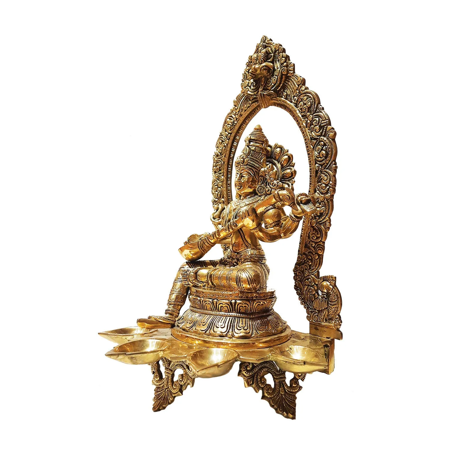 Brass Deepak Saraswati in Arch 18 in