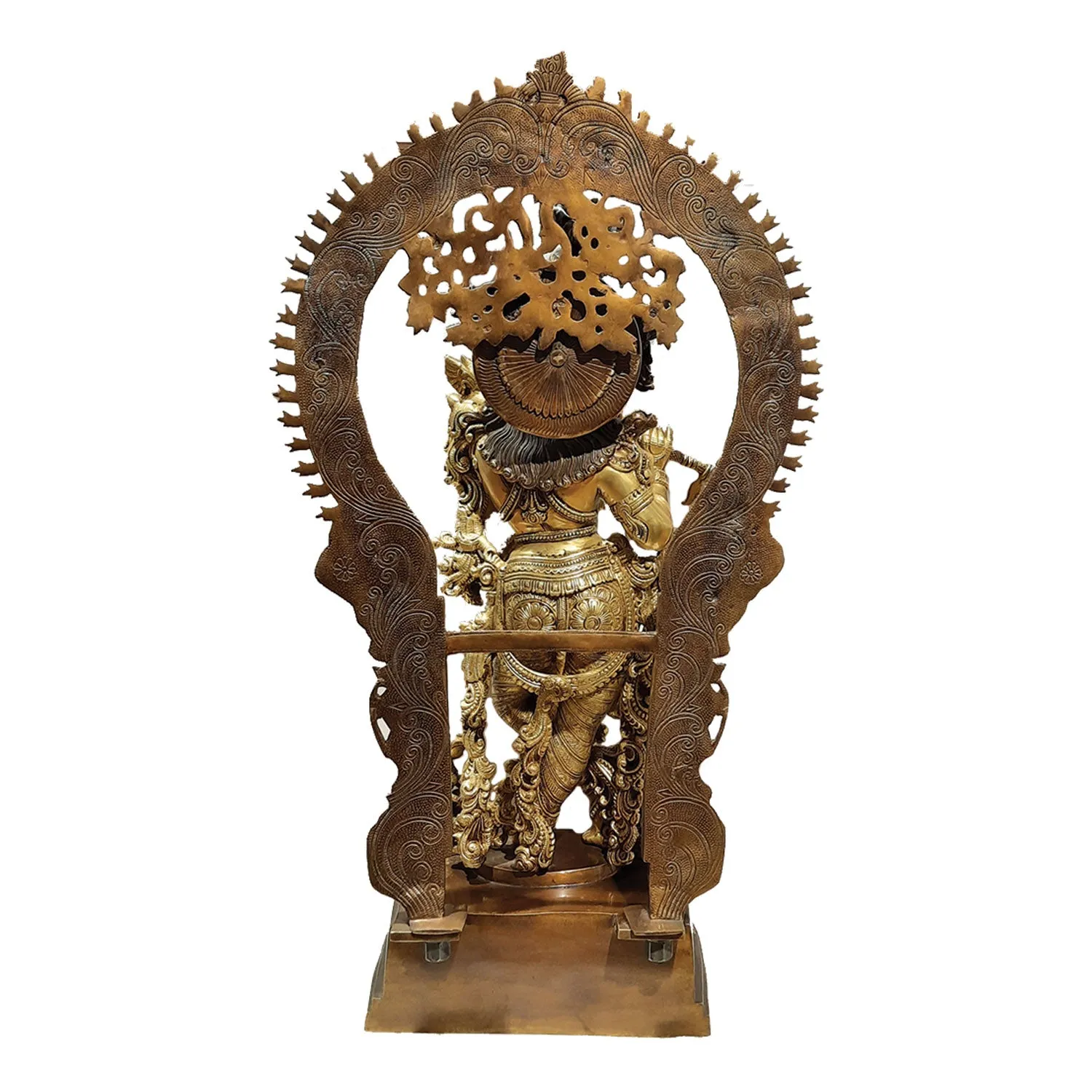 Brass Krishna with Arch in Two Tone Finish 32 in