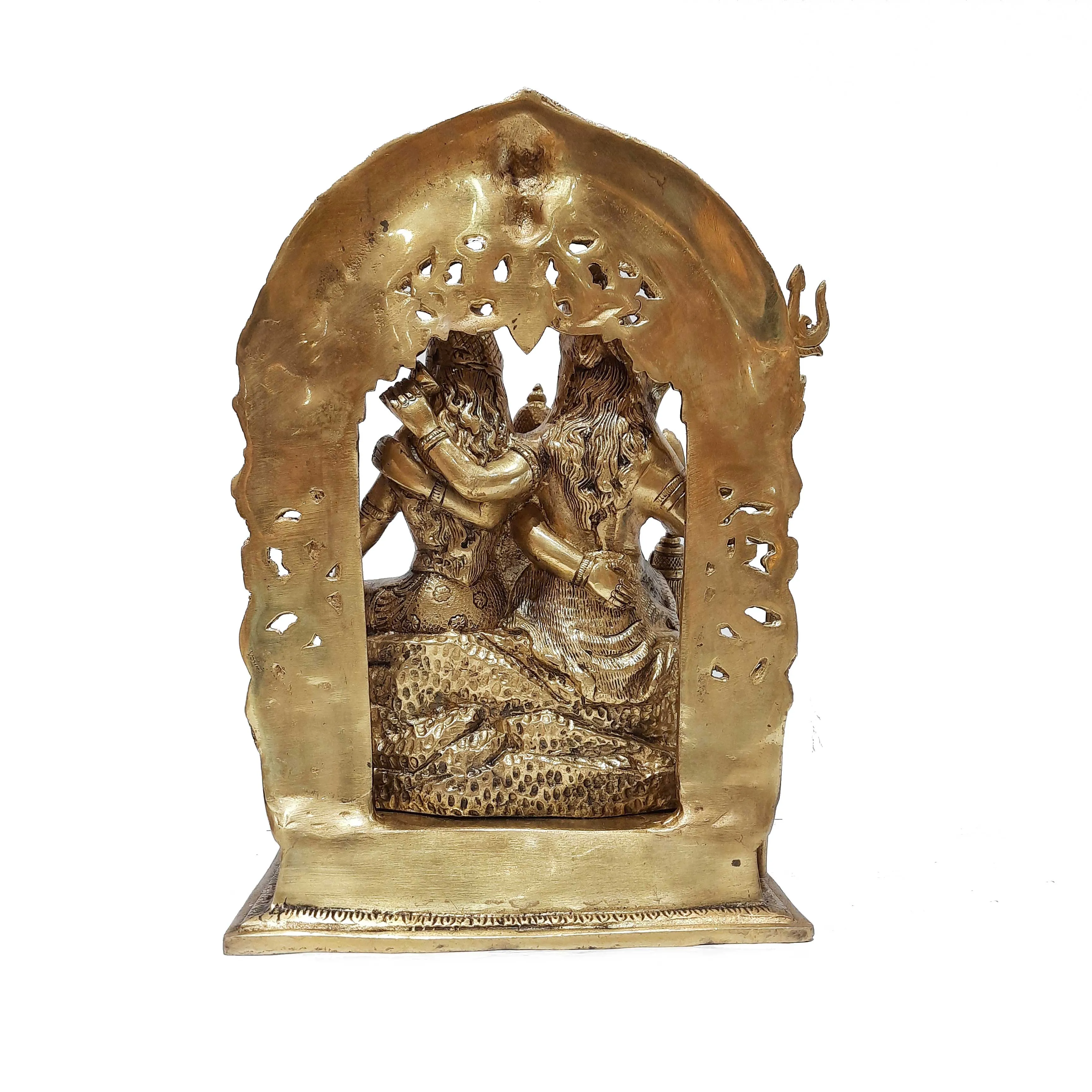 Brass Shiv Family Sitting Arch 12 in