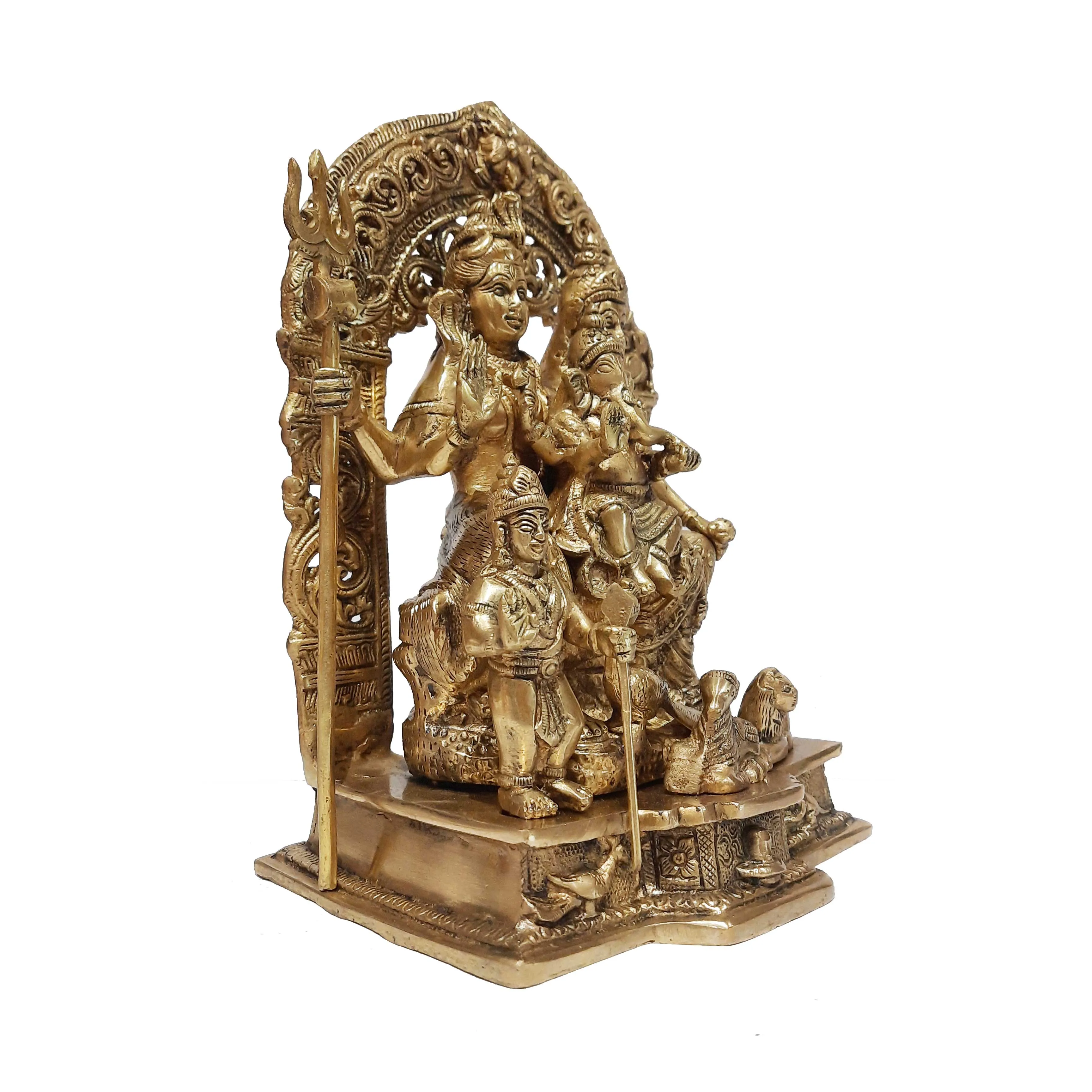 Brass Shiv Family Sitting Arch 12 in