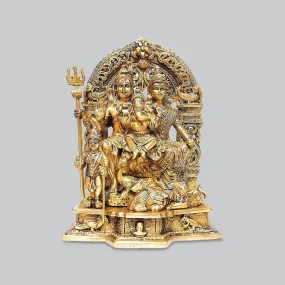 Brass Shiv Family Sitting Arch 12 in