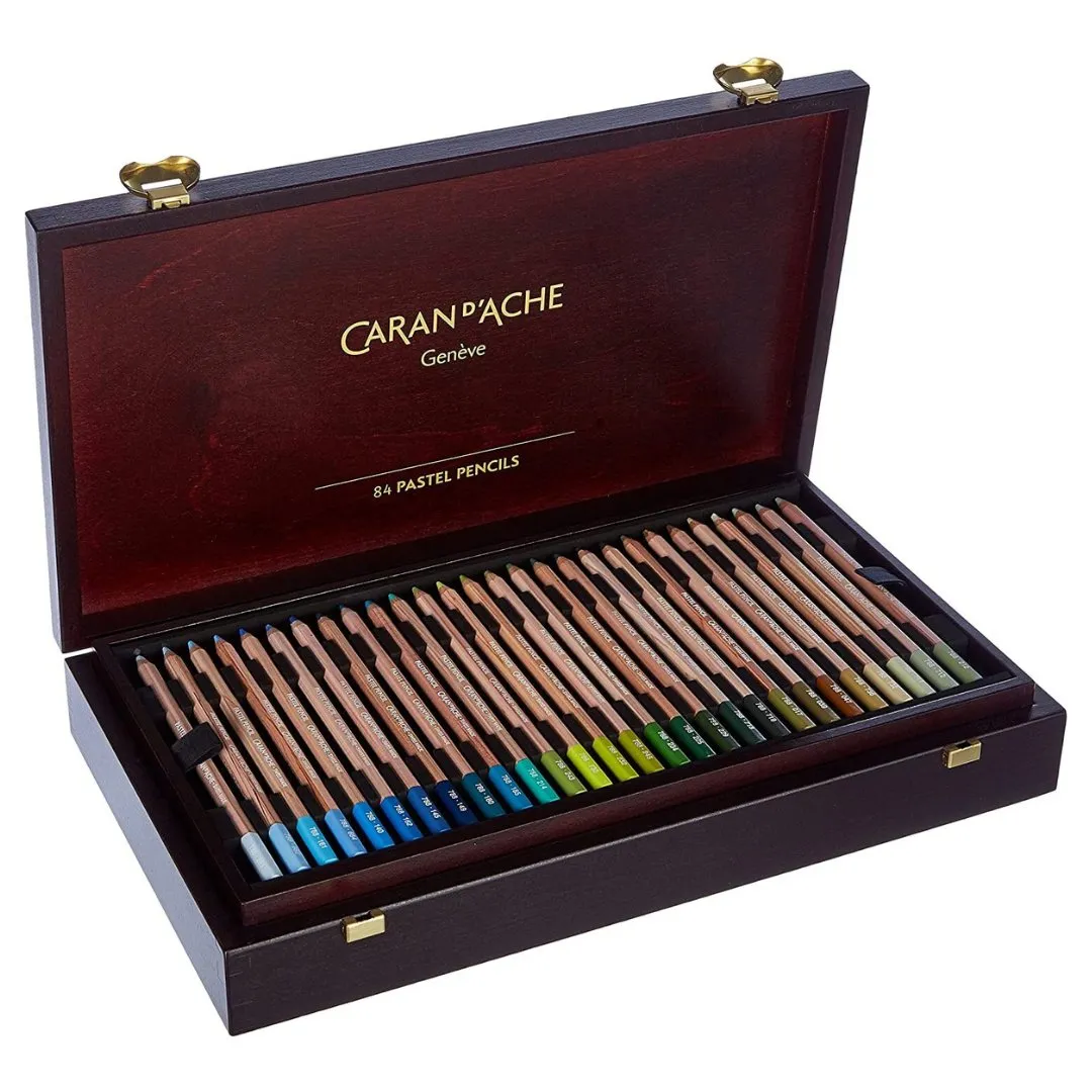 Caran d'ache Artist Pastel Pencil Woodbox 84 pcs