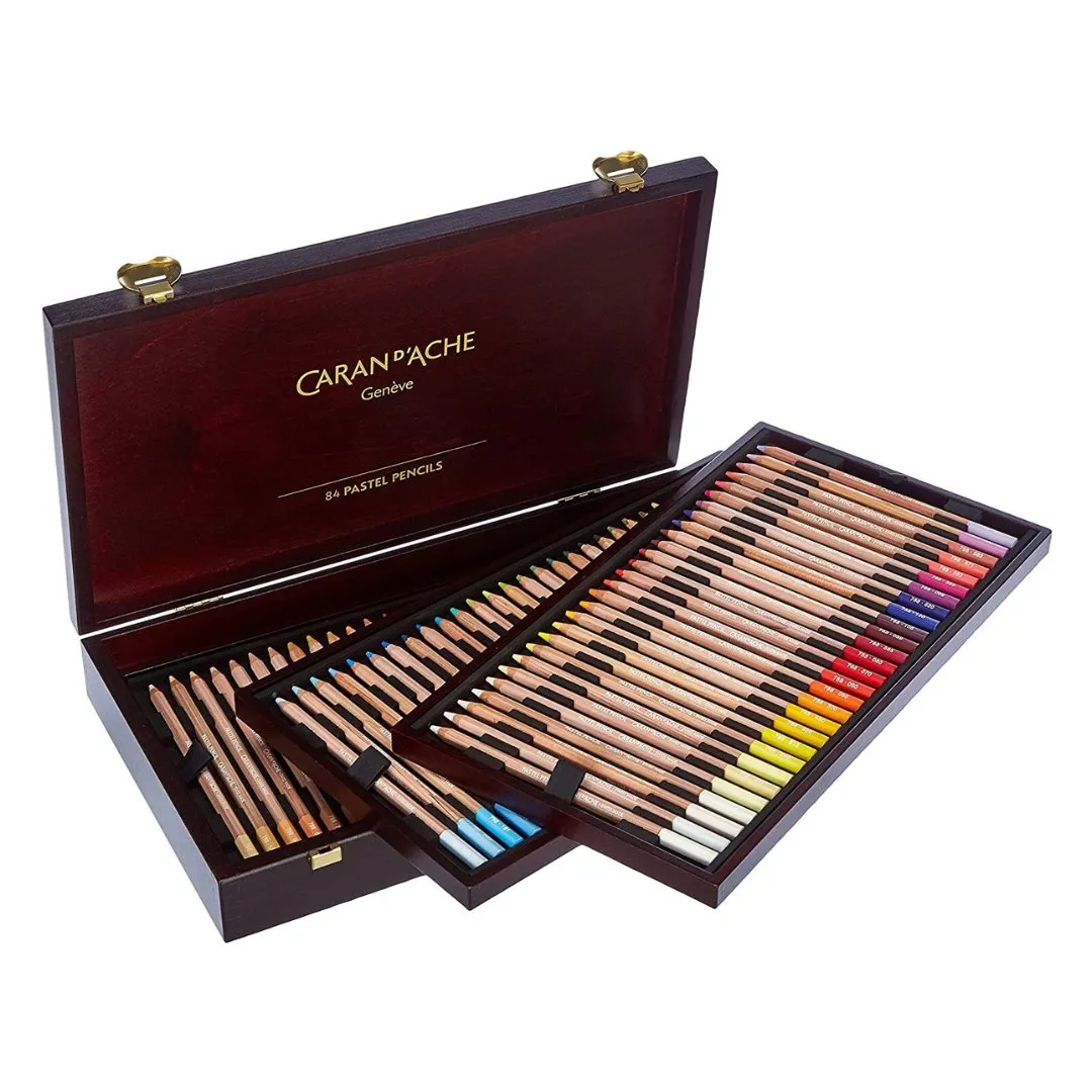 Caran d'ache Artist Pastel Pencil Woodbox 84 pcs