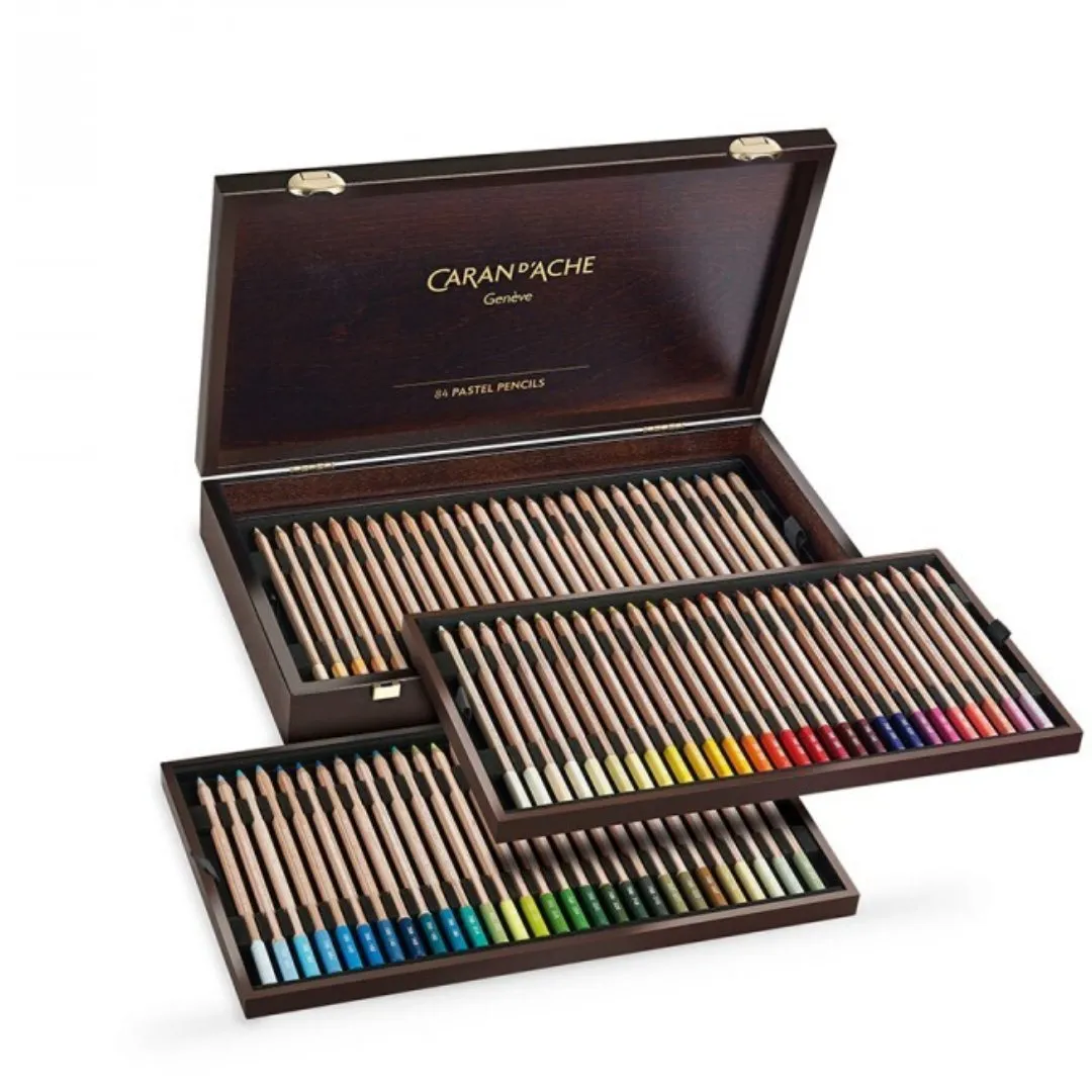 Caran d'ache Artist Pastel Pencil Woodbox 84 pcs