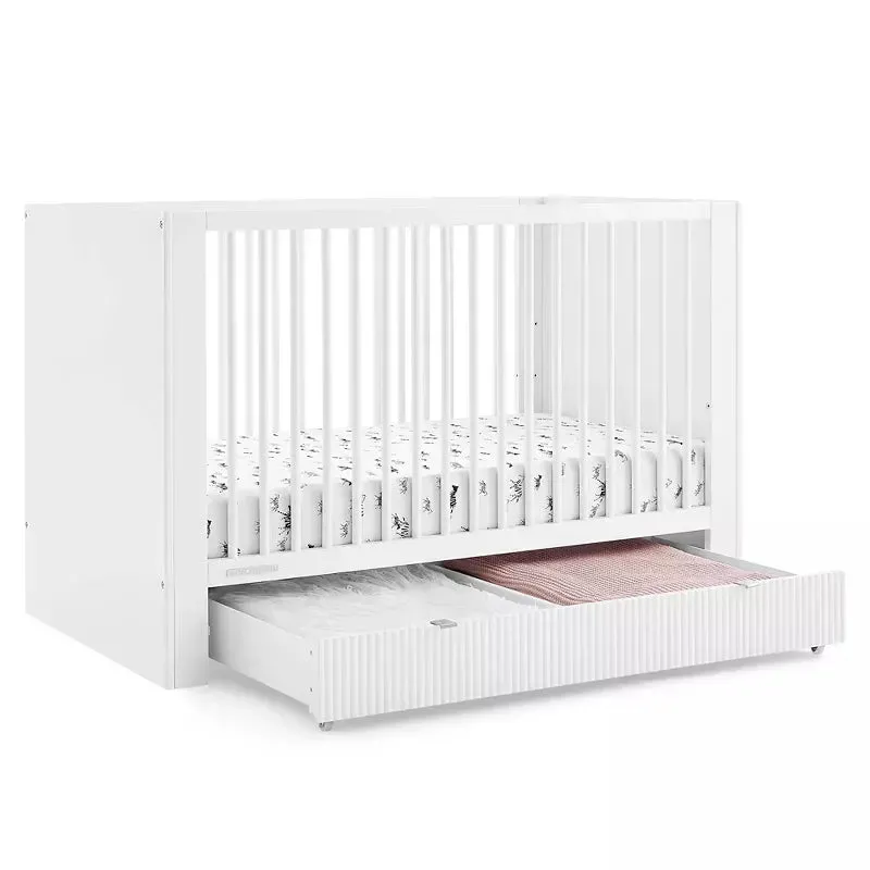 Cassie 4-in-1 Convertible Crib with Underdrawer - Bianca White (See Description)