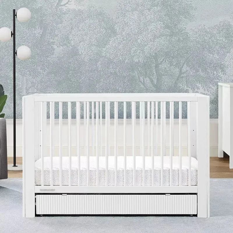 Cassie 4-in-1 Convertible Crib with Underdrawer - Bianca White (See Description)