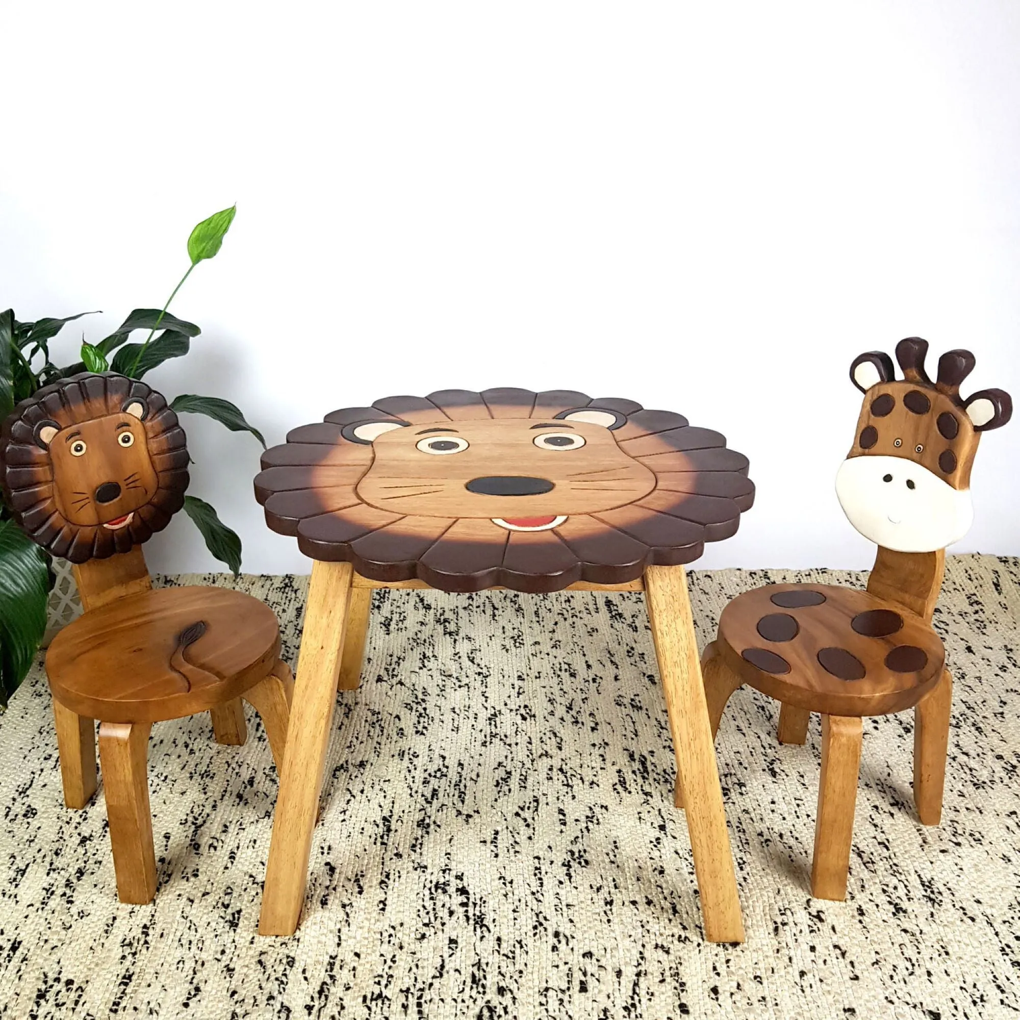 Children's Animal Table Wooden LION Theme.