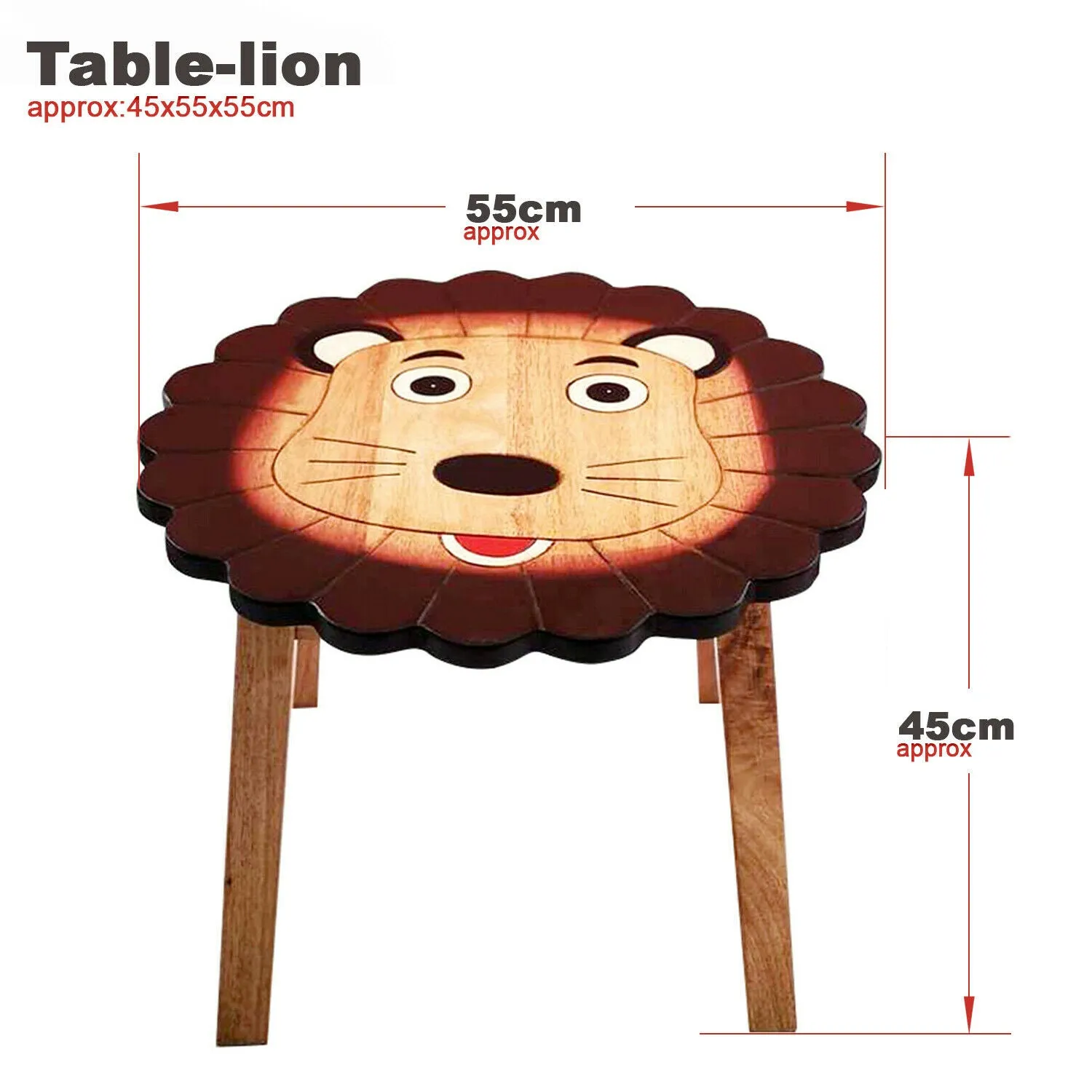 Children's Animal Table Wooden LION Theme.