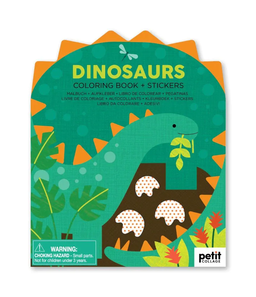 Coloring Book With Stickers: Dinosaurs