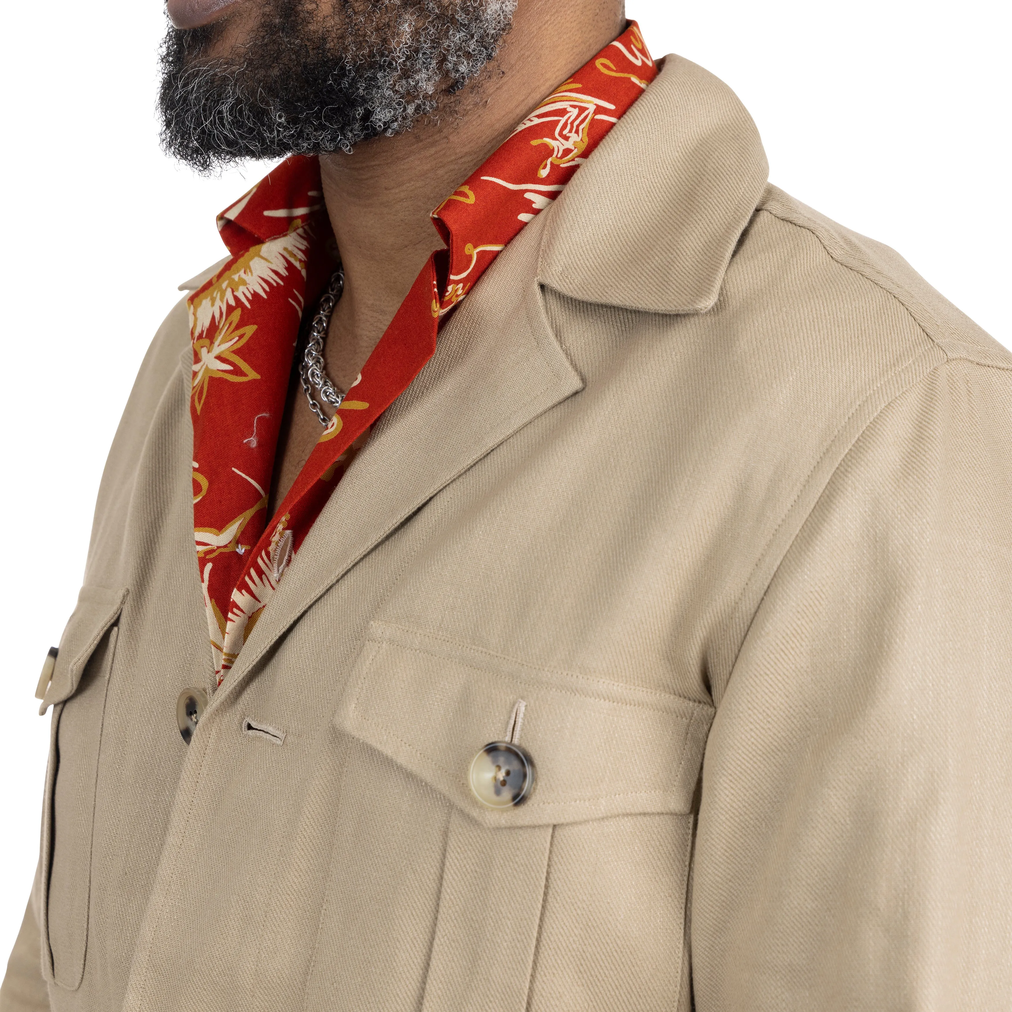 Cotton/Linen Twill Safari Jacket II