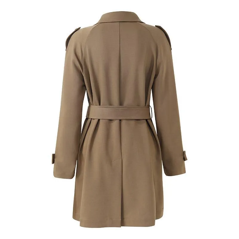 Double Layer Worsted Woolen Trench Coat