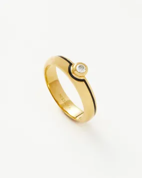 Enamel & Stone Byline Stacking Band Ring | 18k Gold Vermeil/Cubic Zirconia