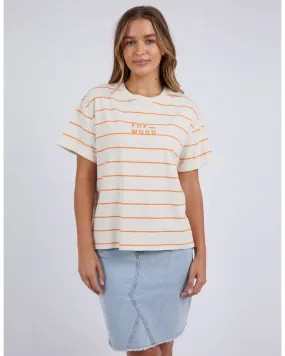 Foxwood Huntleigh Stripe Tee - Orange/Vintage White