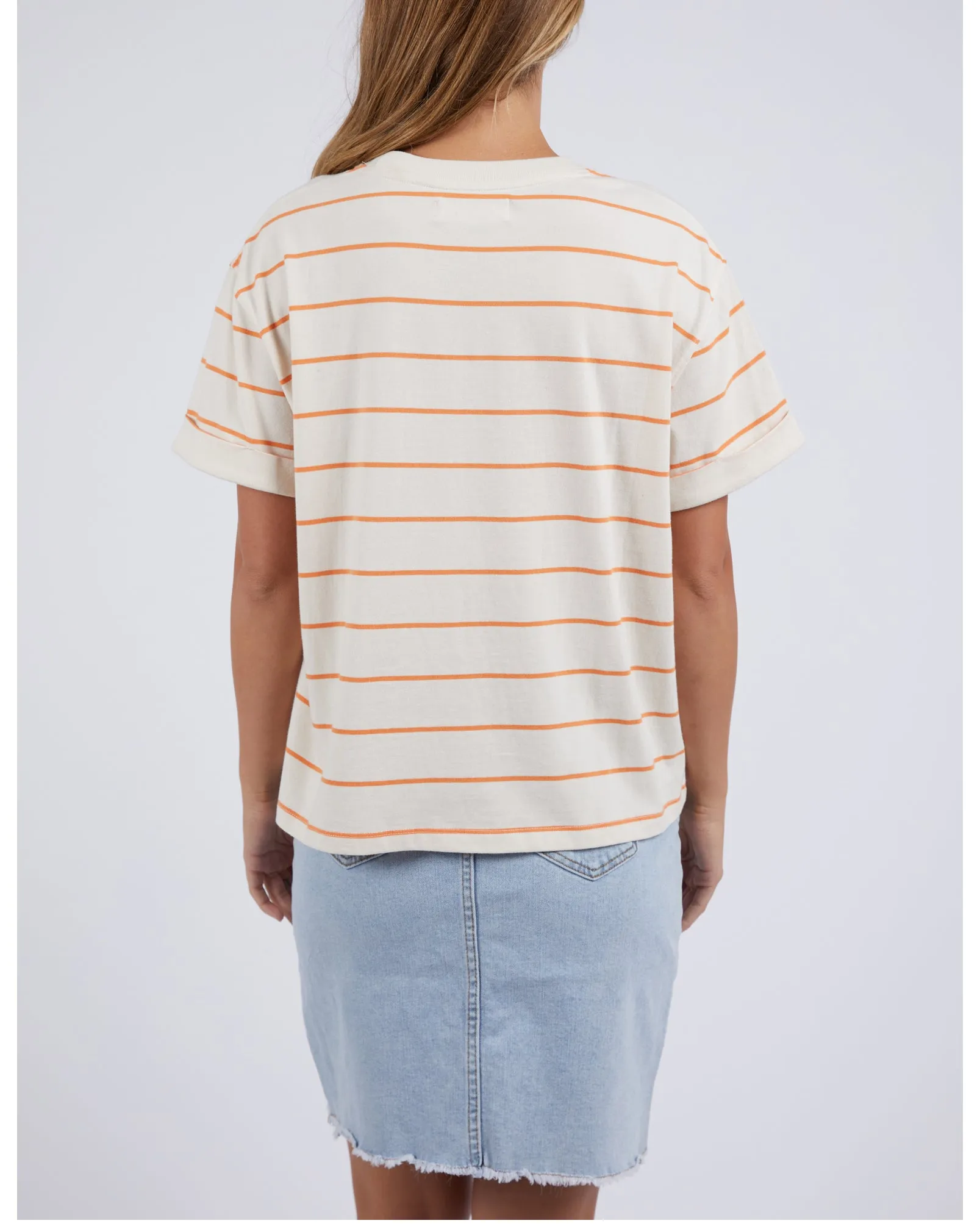 Foxwood Huntleigh Stripe Tee - Orange/Vintage White