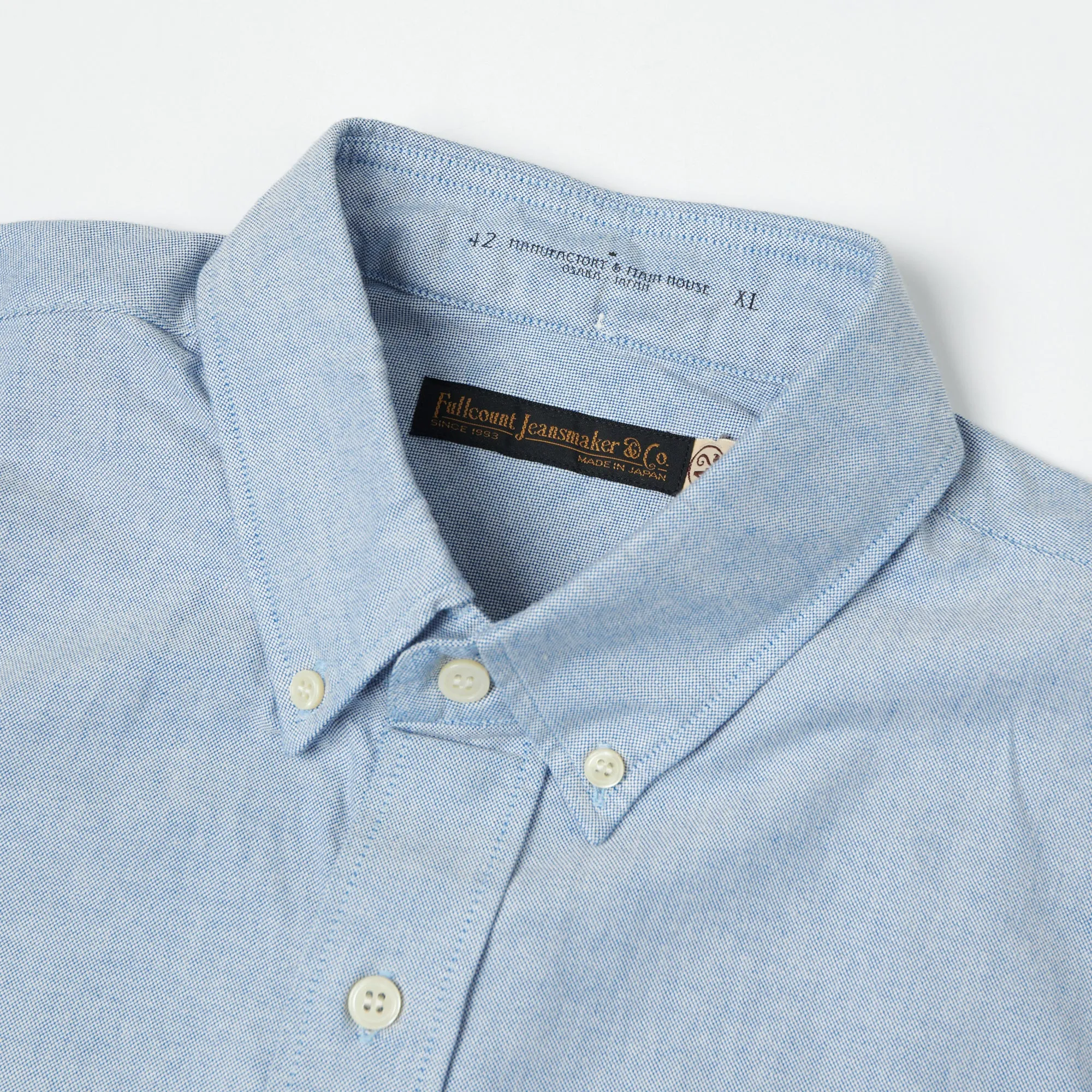 Full Count 4892 Oxford Cloth Button Down Shirt - Blue