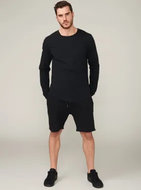 Jayden Brushed Long Sleeve Scoop T - Jet Black