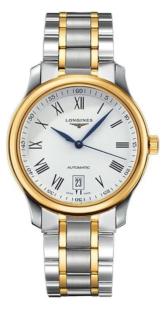 Longines Master Collection Automatic 18k Yellow Gold and Steel White Dial Date Mens Watch L2.628.5.11.7