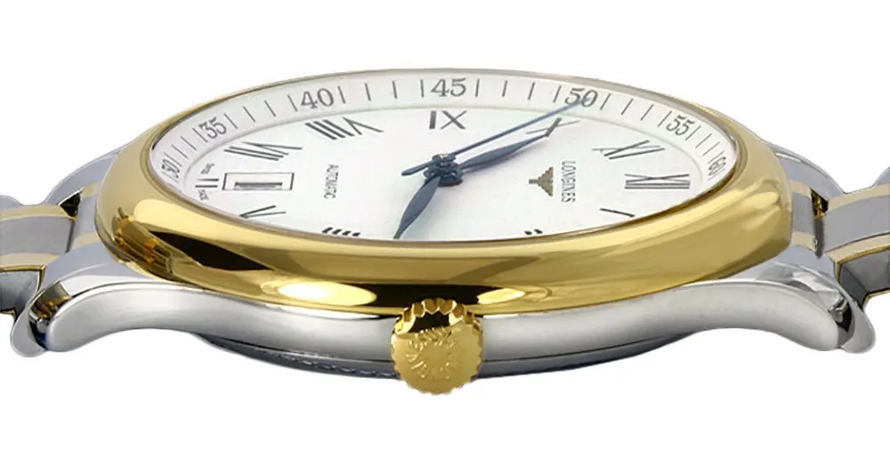 Longines Master Collection Automatic 18k Yellow Gold and Steel White Dial Date Mens Watch L2.628.5.11.7