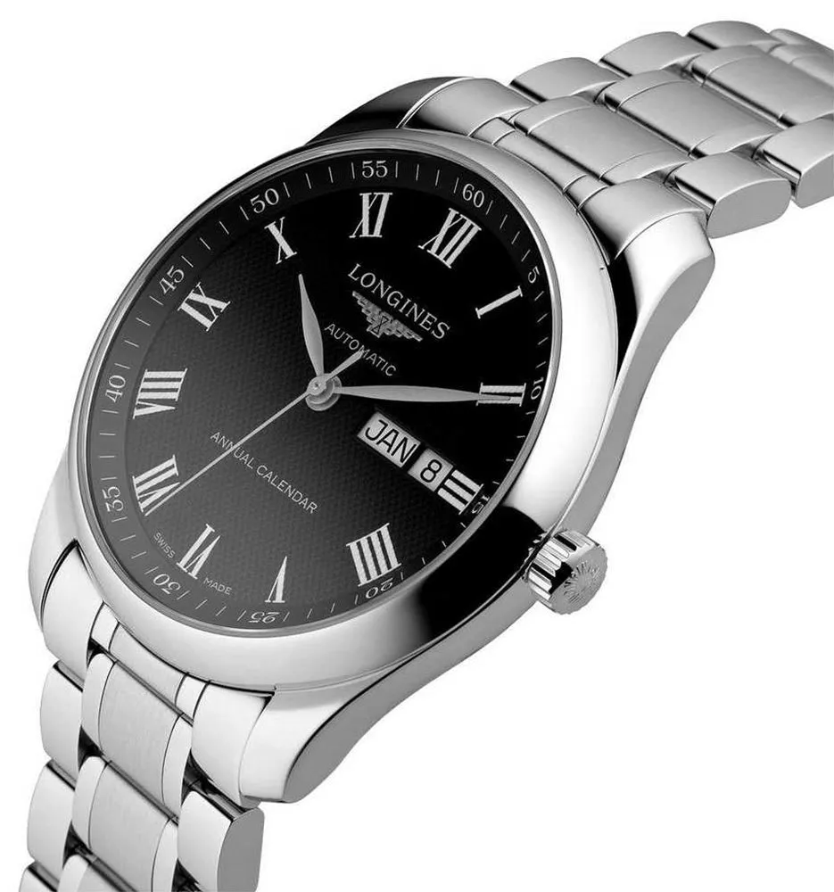 Longines Master Collection Automatic Stainless Steel Black Dial Date/Month Mens Watch L2.910.4.51.6